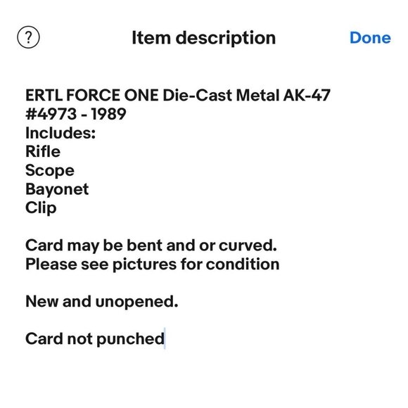 ERTL Force One Die-Cast Metal AK-47 #4973 - 1989 a - Picture 8 of 8